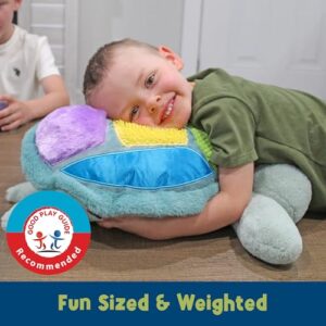 MEAVIA Weighted Sensory Lap Pad Sea Turtle Plush, Stuffed Turtle Toy with Detachable Lap Pillow, FEELix Collection