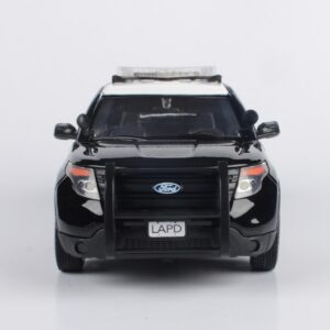 2015 Police Interceptor Utility Black and White Los Angeles Police Department (LAPD) with Flashing Light Bar and Front and Rear Lights and Sounds 1/24 Diecast Model Car by Motormax 79540