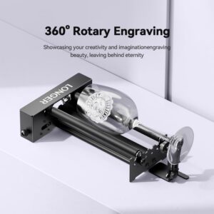 Longer Laser Engraver Rotary Roller with Bracket, Y-Axis Rotary Roller 360° Rotation for Laser Engraver Engraving Cylindrical Objects Tumblers Cans Cups Bottles, Compatible with 99% of Laser Engraver