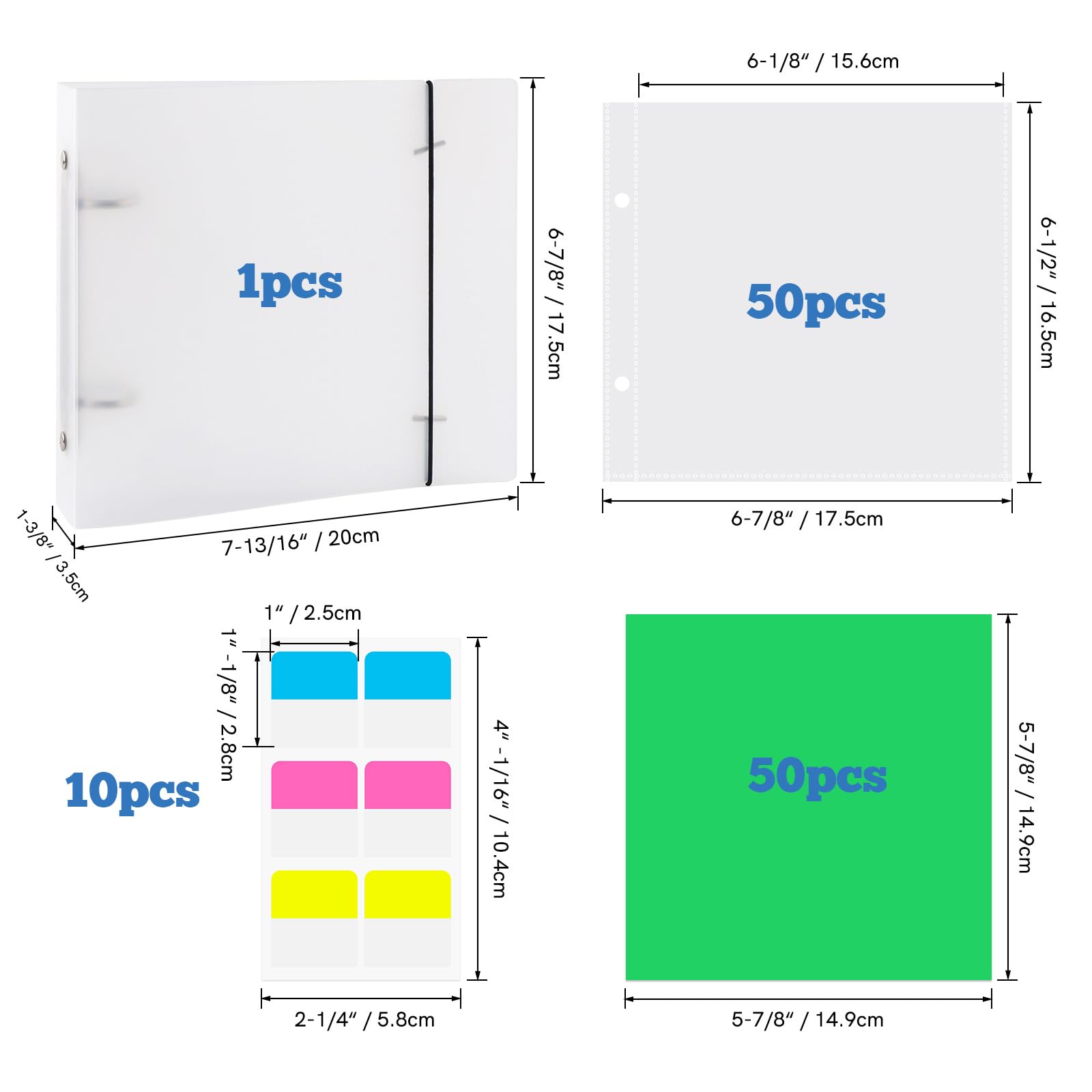 1Set Cookie Stencil Storage Binder 1 Cover,50 Sleeve,50 Backing Paper and 10 Sheets Divider Tabs for Storage 6x6 Stencils DIY Scrapbooking Cutting Dies Stencil Clear Stamp,Storage Folder Organizer