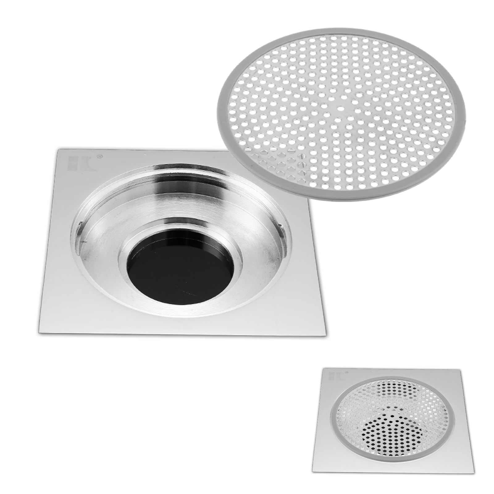 COMNICO Shower Drain Hair Catcher 4.7inch Stainless Metal Strong Sturdy Bathtub Drain Cover Protector Bathtub Catcher Filter Stopper for Bathroom Kitchen