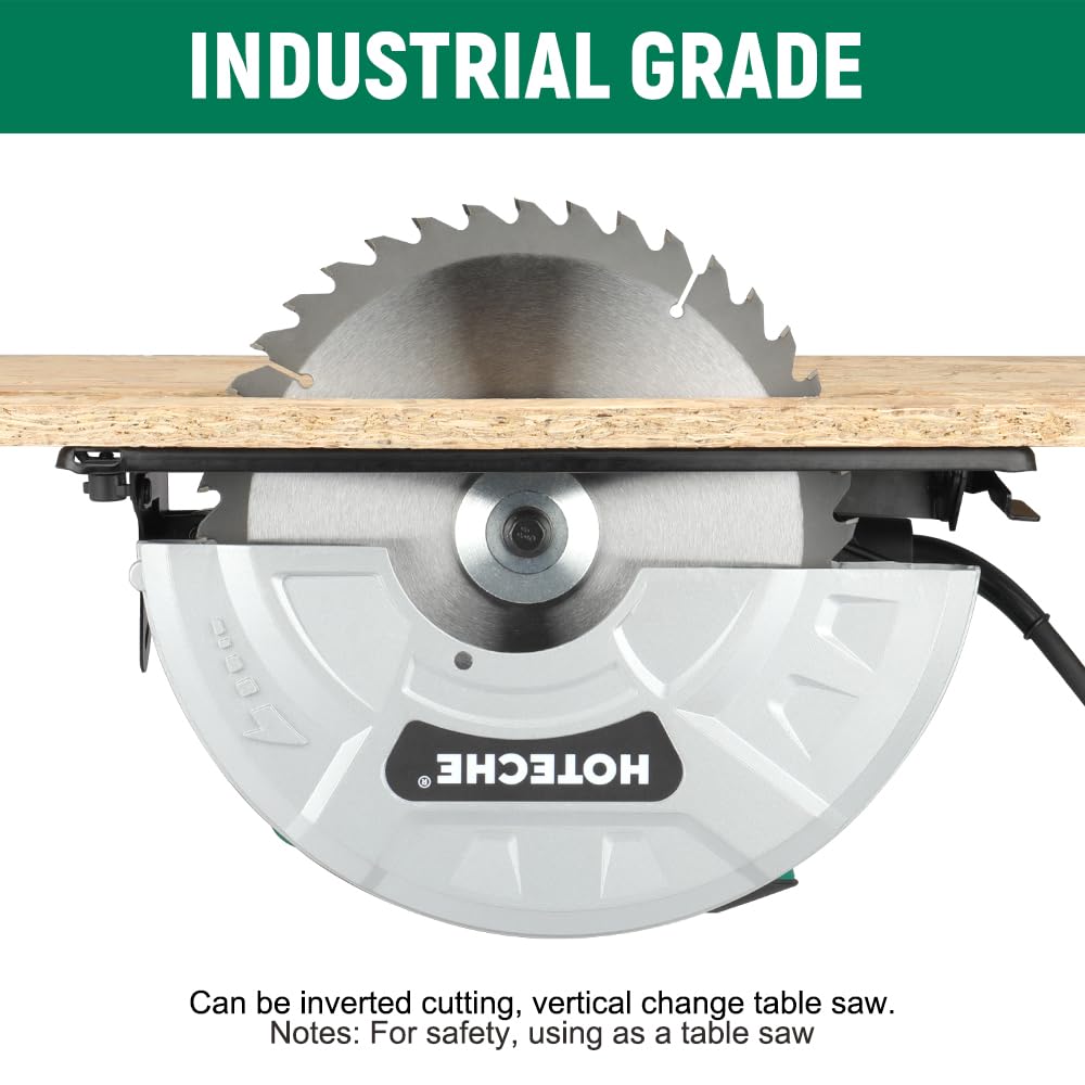 Hoteche 10-Inch Circular Saw 15A Compact Portable Table Saw with Saw Blade for Desktop Use