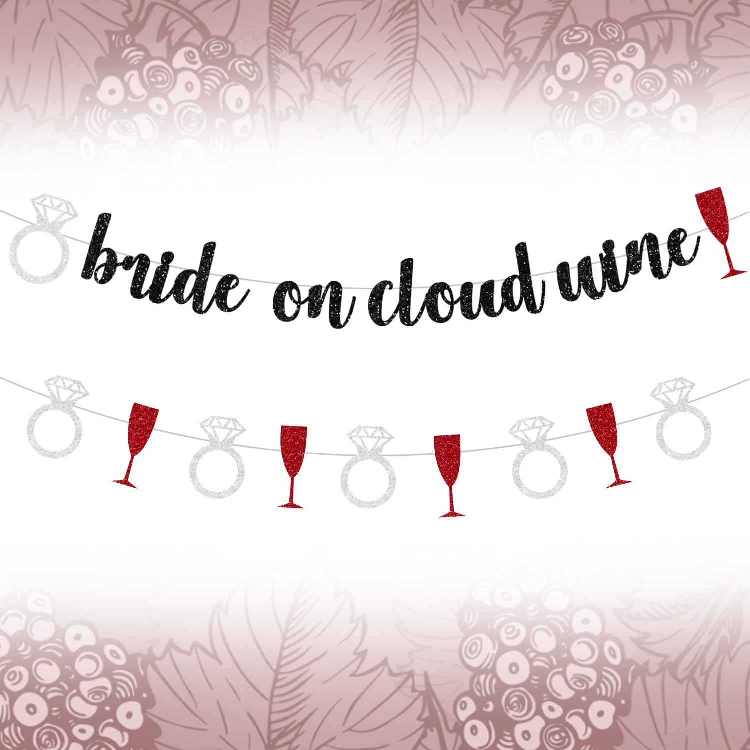 20PCS Bride On Cloud Wine Banner, Bachelorette Party Decoration, Wedding Bride Garland, Bridal Shower Decorations, Wine Theme Funny Sign