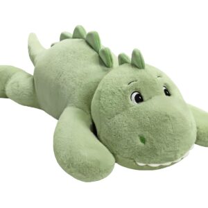 XMV 31 inch 5 lbs Dinosaur Weighted Stuffed Animals, Large Weighted Plush Animal, Cute Plush Toy Pillow, Soft Dino Plushie Gifts for Adults, Kids, Boys and Girls (Green)