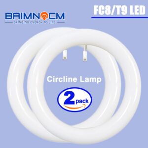 Celiwace T9 LED Circline Light Bulb, FC8T9/DL Led Replacement for GE Philips Sylvania 8 Inch Circular Fluorescent T9 22W, Day Light 1500LM 2 Count