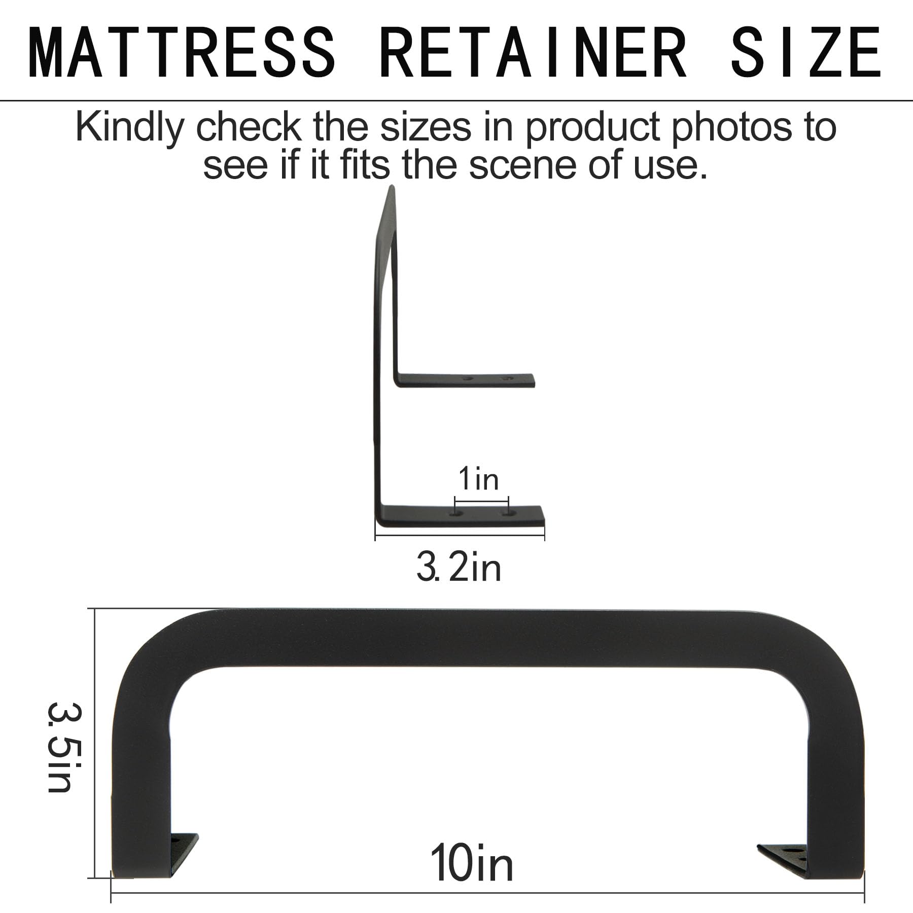 KOXHERO Mattress Retainer Bar Bracket Holder 4Pcs Keeping Mattress from Sliding for Foot of Platform Beds,Adjustable Beds,Rv Mattress,Mattress Slide Stopper Mattress Gripper