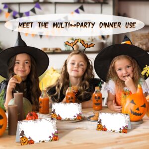 Halloween Tent Labels Seating Table Place Cards Editable location Cards Collapsible Dinner Party Decoration Cards, Halloween Thanksgiving Party Decorations, Set of 25, Easy Folding - FS140