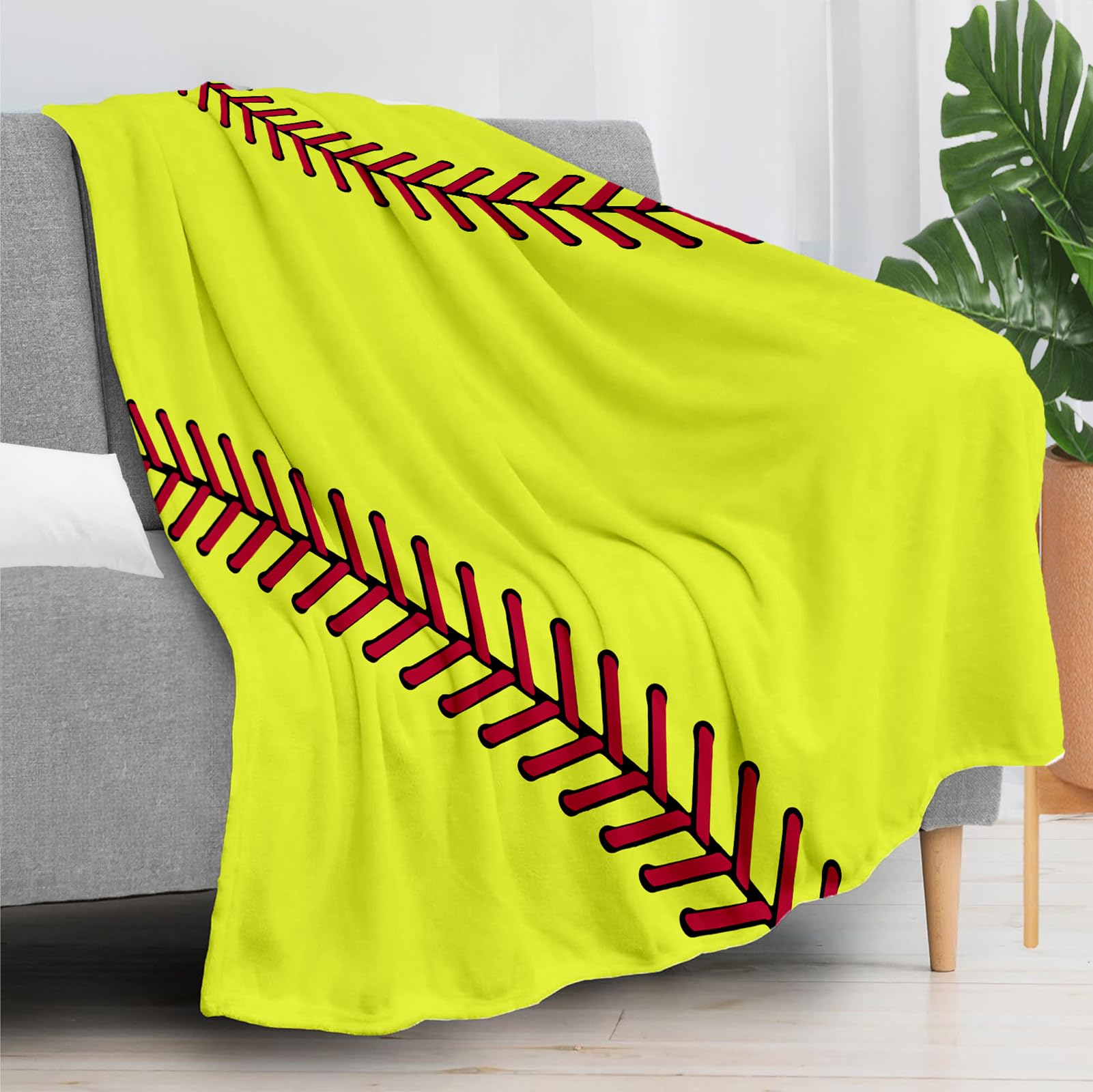 Softball Blanket for Girls, Softball Gifts for Girls 8-12, Soft Fuzzy Softball Throw Blankets, Softball Birthday Gift 50"x40"