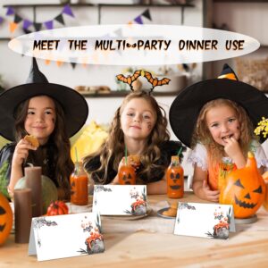 Halloween Tent Labels Seating Table Place Cards Editable location Cards Collapsible Dinner Party Decoration Cards, Halloween Thanksgiving Party Decorations, Set of 25, Easy Folding - FS130