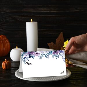 Halloween Tent Labels Seating Table Place Cards Editable location Cards Collapsible Dinner Party Decoration Cards, Halloween Thanksgiving Party Decorations, Set of 25, Easy Folding - FS135