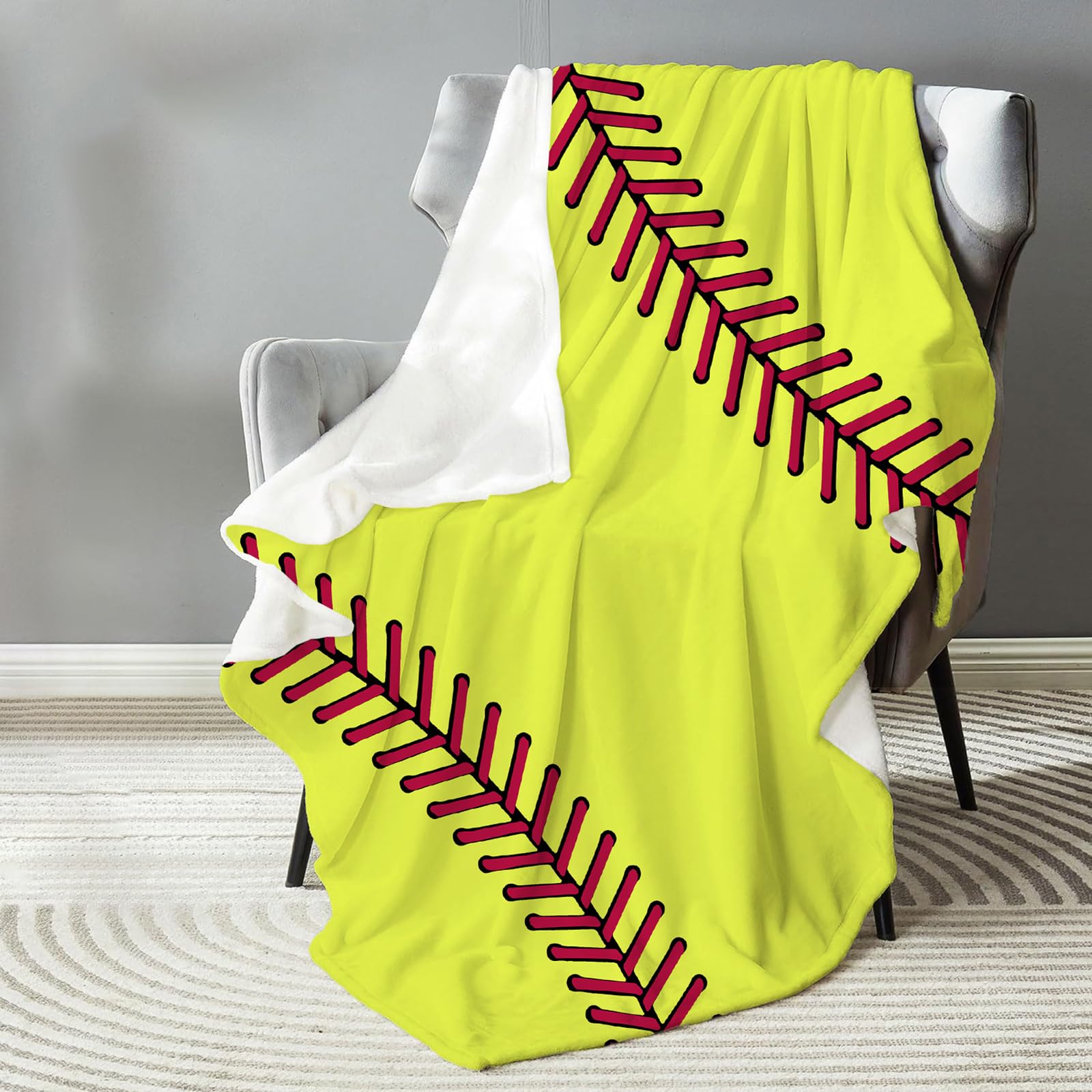 Softball Blanket for Girls, Softball Gifts for Girls 8-12, Soft Fuzzy Softball Throw Blankets, Softball Birthday Gift 50"x40"