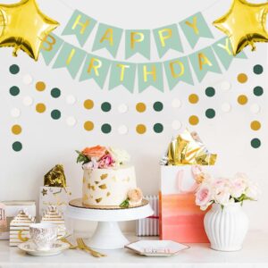 Sage Green Party Decorations, Gold and Olive Green Balloons Birthday Decor for Women Happy Birthday Party Balloons for Men Women Boys Girls Baby Shower Birthday Supplie for 16th 18th 21st 30th 40th