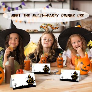 Halloween Tent Labels Seating Table Place Cards Editable location Cards Collapsible Dinner Party Decoration Cards, Halloween Thanksgiving Party Decorations, Set of 25, Easy Folding - FS139