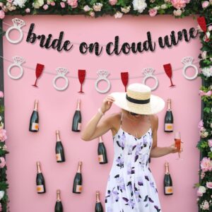 20PCS Bride On Cloud Wine Banner, Bachelorette Party Decoration, Wedding Bride Garland, Bridal Shower Decorations, Wine Theme Funny Sign