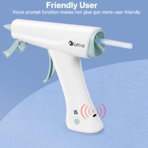 Lytool Full Size Cordless Hot Glue Gun, Wireless Power Glue Gun with 2600mAh Lithium Battery, 30pcs Glue Sticks, Silicone Pad, Finger Protectors