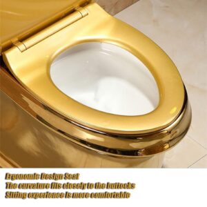 Modern Bidet Toilet One Piece Toilet, Bidet Golden Toilet Quiet Super Whirlpool, Household Creative Ceramic Toilet Gold Toilet for Hotel/Bathroom 70x60x38cm/27.6x23.6x15in A