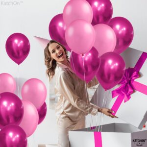 KatchOn, 60pc Chrome Pink Balloons Set, 12inch, Pack of 2 | Pink Party Decorations & Pink Graduation Decorations