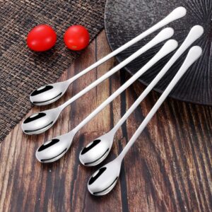 IZELOKAY 8-Inch Long Handle Ice scoop, Coffee Spoon, Ice Spoon, 304 Stainless Steel Cocktail Stirring Spoons, set of 2 (Silver)