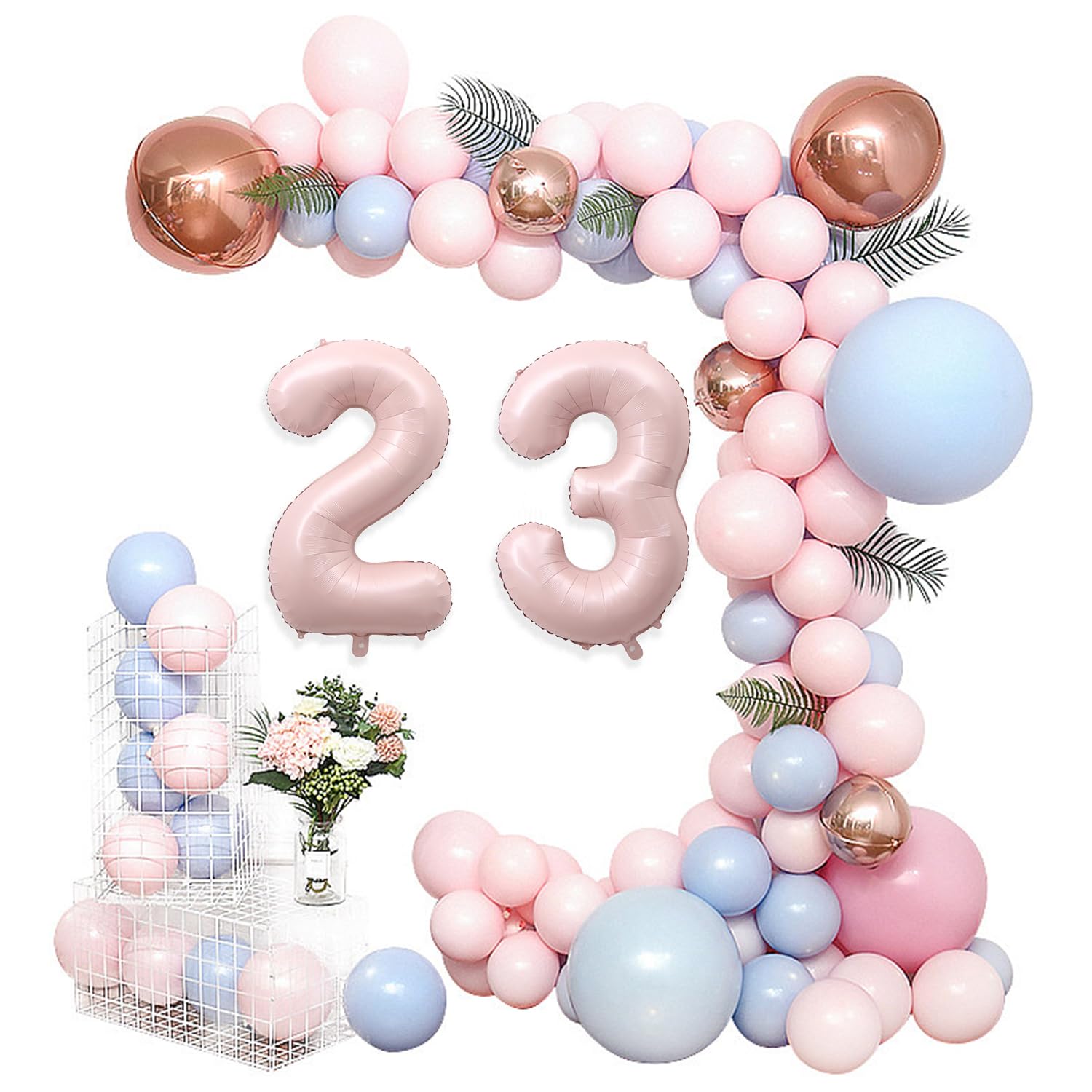 YFHVJTKO 40 Inch Number 12 Foil Balloons 12th Celebration Decorations for Happy 12th Birthday Party Wedding Bridal Shower Engagement Photo Shoot Anniversary Decoration, Number 12 Baby pink Balloon