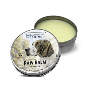 All American Canine Soothing Paw Balm with Natural Ingredients for Dog Paw Protection and Nourishment | Suitable for Active, Working, and Sporting Dogs, 4 oz