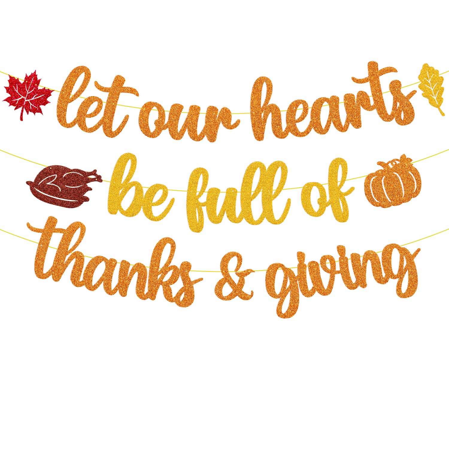 Let Our Hearts be Full of Thanksgiving Banner Thankful Decoration Thank You for All You Do Backdrop Pumpkin Fall Maple Leaves Turkey theme Party Bulletin Board Decor