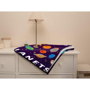 Anydia Just A Boy Who Loves Planets Solar System Blanket Gifts for Planets Solar System Lover 40 x 50 Inch for Kid, Fannel Fleece Throw Blanket Super Soft Throws Blanket for Bed Couch Sofa