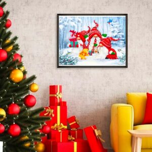 LVIITIS Christmas Diamond Painting Kits for Adults Beginner,Snowman 5D Diamond Art Dots Kits, DIY Full Round Drill Gem by Number Kits Arts and Crafts for Home Wall Decor 12 x 16 Inch(Blue)