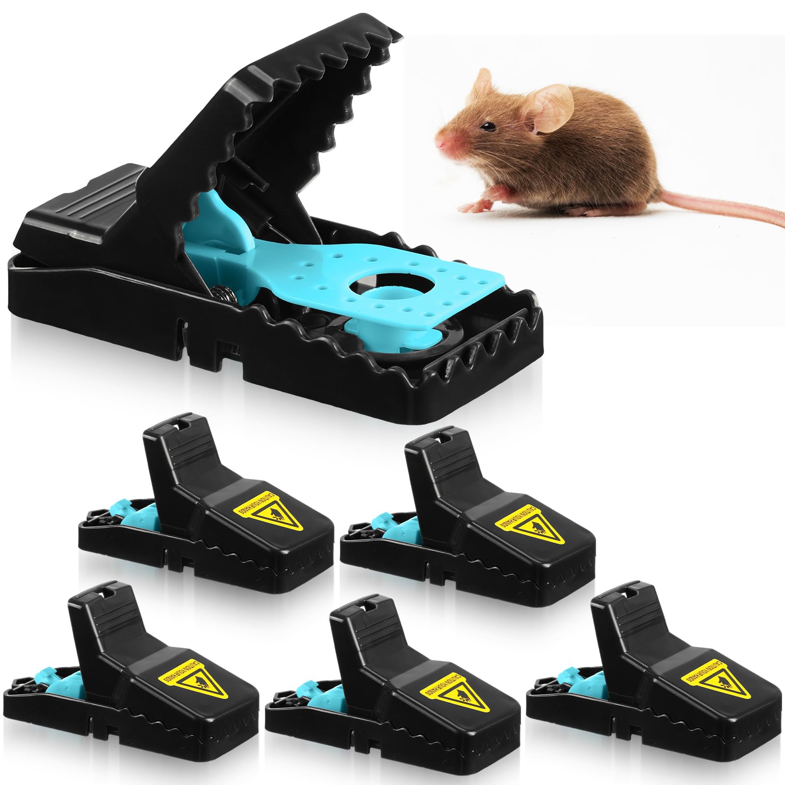 Kittmip Mouse Traps for House Indoor Outdoor, Small Mice Traps Reusable Mousetrap Quick Effective Mouse Catcher for Home Garage(6 Pcs)