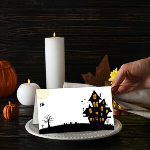 Halloween Tent Labels Seating Table Place Cards Editable location Cards Collapsible Dinner Party Decoration Cards, Halloween Thanksgiving Party Decorations, Set of 25, Easy Folding - FS139