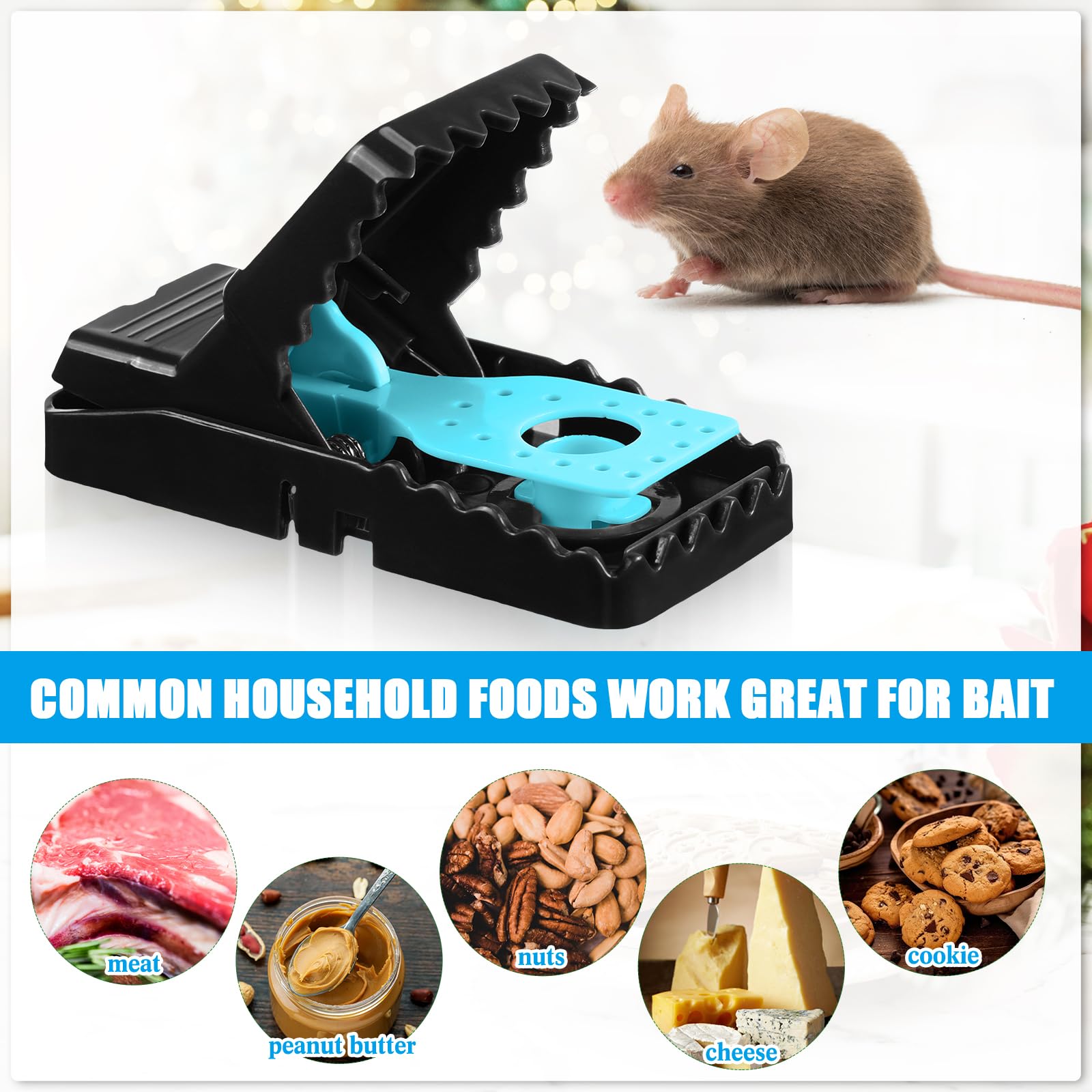 Kittmip Mouse Traps for House Indoor Outdoor, Small Mice Traps Reusable Mousetrap Quick Effective Mouse Catcher for Home Garage(6 Pcs)