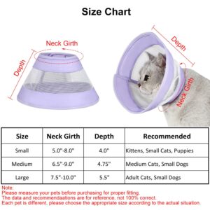 QIYADIN Soft Cat Cone, Adjustable Cat Recovery Collar After Surgery, Breathable E-Collar for Cats and Dogs, Pet Elizabethan Collar to Stop Licking and Scratching Wounds