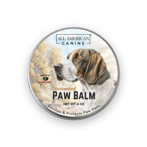 all american canine soothing paw balm with natural ingredients for dog paw protection and nourishment | suitable for active, working, and sporting dogs, 4 oz