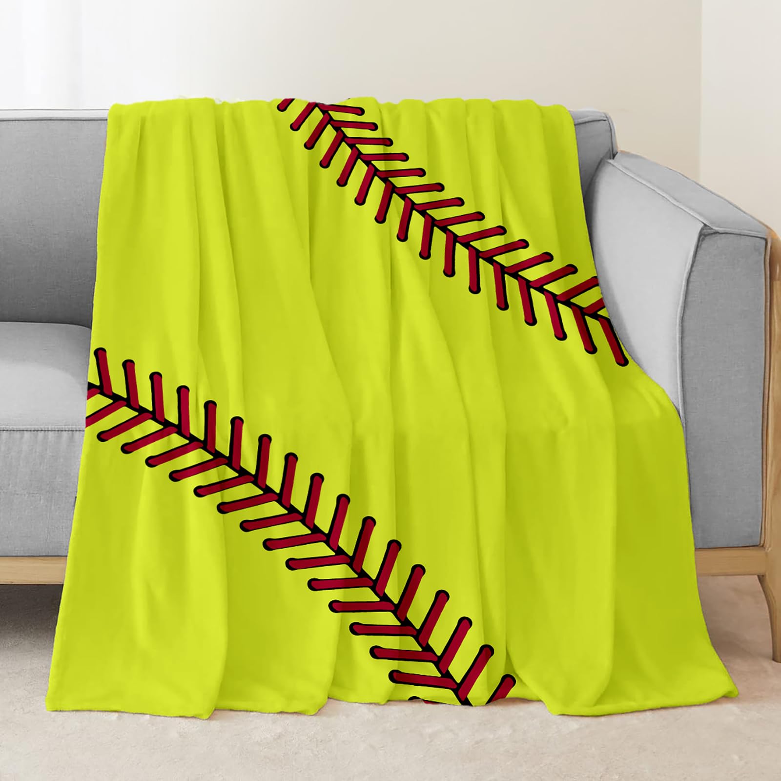 Softball Blanket for Girls, Softball Gifts for Girls 8-12, Soft Fuzzy Softball Throw Blankets, Softball Birthday Gift 50"x40"