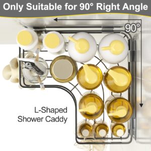 Manalete Corner Shower Caddy, 2 Pack Adhesive Bathroom Shower Organizer, No Drilling Black Shower Shelf for Inside Shower, Corner Shower Storage Rack Shampoo Holder Organizer