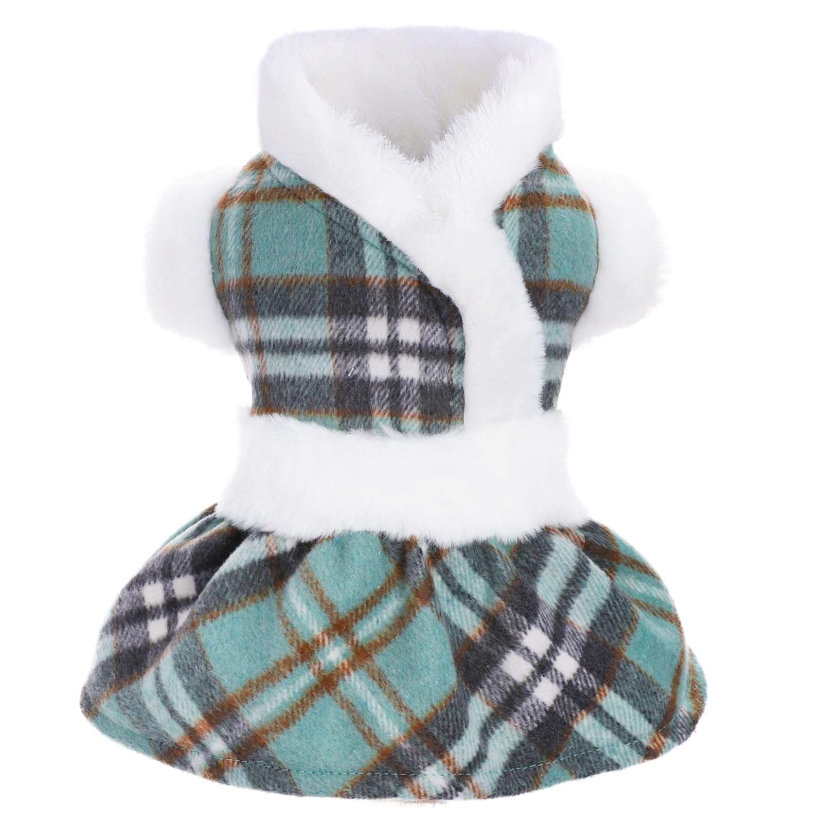 Girl Dog Sweater, Fleece Christmas Dog Dresses for Small Dogs Girl, Puppy Sweater Dog Winter Clothes, Pet Clothing Xmas Dog Sweater Dress Dog Outfit (Small, Greener)