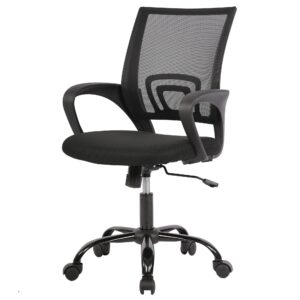 paylesshere office chair computer chair ergonomic cheap desk chair adjustable comfortable mid back task rolling swivel chair with lumbar support for home office desk, black