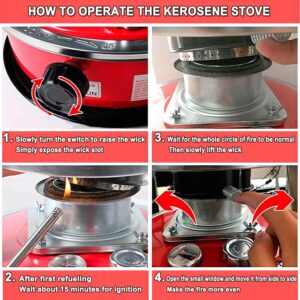 Kerosene Heater, 2 in 1 Kerosene Heater for Indoor Use, 9000 BTU, Portable Kerosene Heater, Kerosene Space Heaters for Heating, Fishing, Hunting, Hiking, Camp Tent Heater (4.6L)