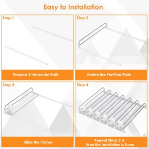 Minicloss Drink Organizer for Fridge,Fridge Organization,Soda Can Organizer,Spring Loaded Beverage Storage (6 Row, White)