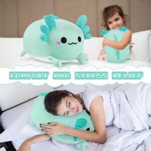 Axolotl Plush-9.1'' Axolotl Plush Pillow, Green Kawaii Axolotl Plushies, Axolotl Anime Plush Stuffed Animals Cute Plush Axolotl Stuff Plushie Stuffed Pillows,Birthday Gift for Kids Girls Boys