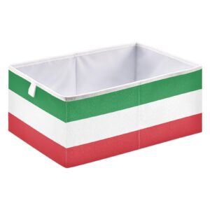 italian flag cube storage bin,large collapsible organizer storage basket for home décor 11 x 11 x 11 in