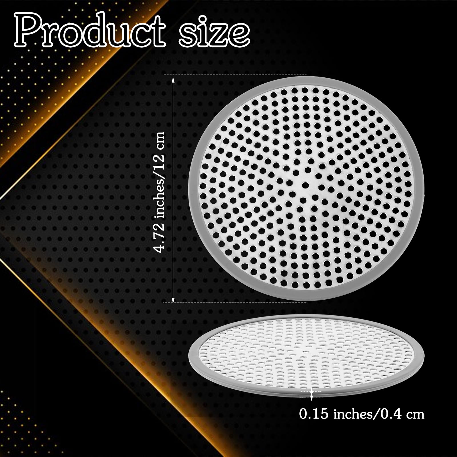 COMNICO Shower Drain Hair Catcher 4.7inch Stainless Metal Strong Sturdy Bathtub Drain Cover Protector Bathtub Catcher Filter Stopper for Bathroom Kitchen