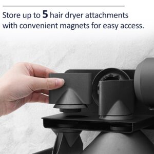 Hair Dryer Holder Wall Mount for Dyson Supersonic Airwrap Hair Dryer, Metal Blow Dryer Stand Attachments Storage for Bathroom and Salon, Black