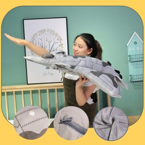 Beeyybuy 29 inch Airplane Model Plush with Blanket Warplane Stuffed Animal Toy Space Shuttle Airplane Plush Toy Airplane Decoration Warplane Sofa