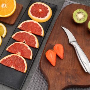 WELLSTAR 2.5 Inch Birds Beak Paring Knife, Sharp High Carbon Stainless Steel Curved Blade for Fruit and Vegetable Peeling Garnishing Cutting – Silver