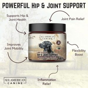 All American Canine Hip & Joint Support Soft Chews for Dog - Supplement Help Reduce Painful Inflammation with Glucosamine & Chondroitin - Reduces Inflammation Joint Flexibility & Joint Mobility - 12oz