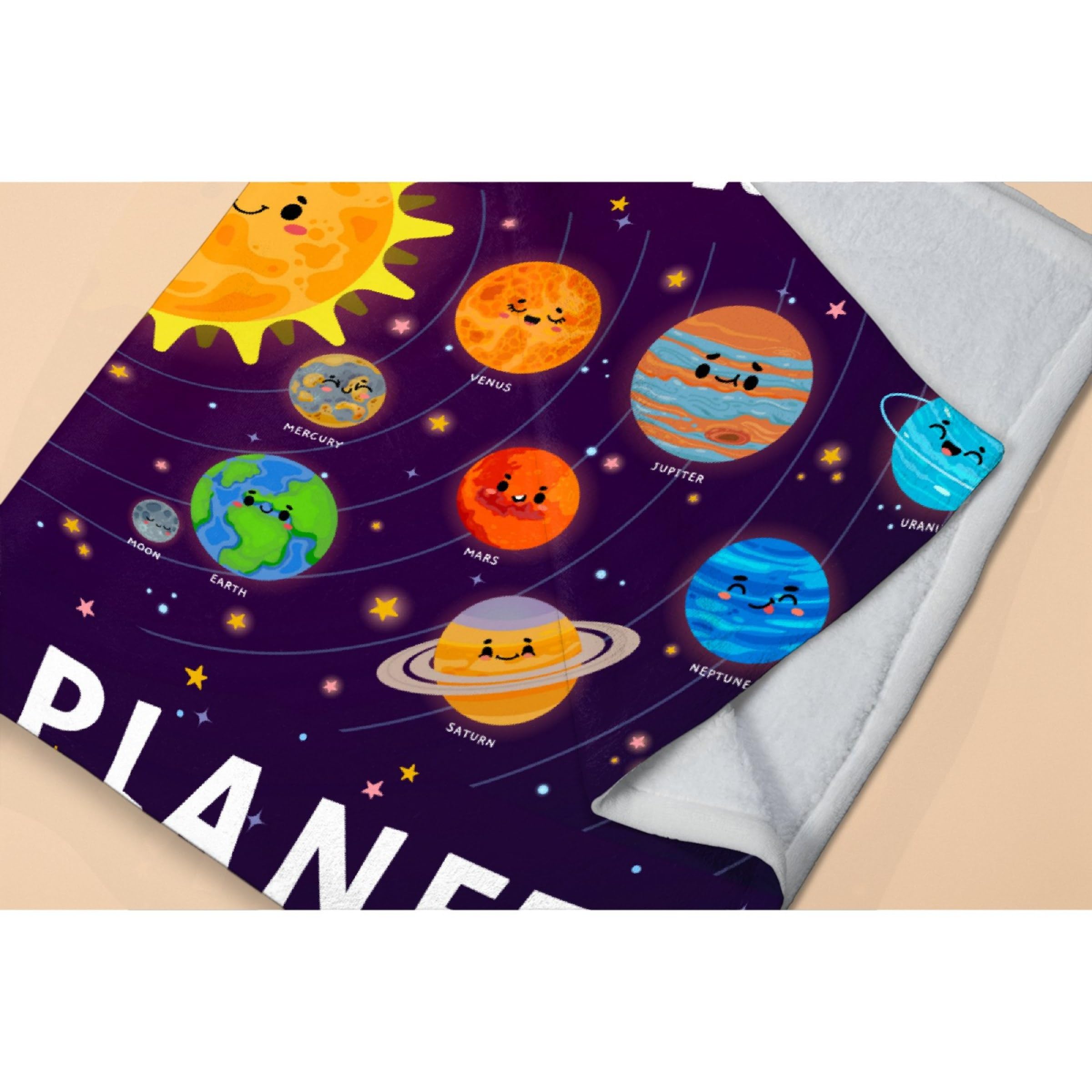 Anydia Just A Boy Who Loves Planets Solar System Blanket Gifts for Planets Solar System Lover 40 x 50 Inch for Kid, Fannel Fleece Throw Blanket Super Soft Throws Blanket for Bed Couch Sofa