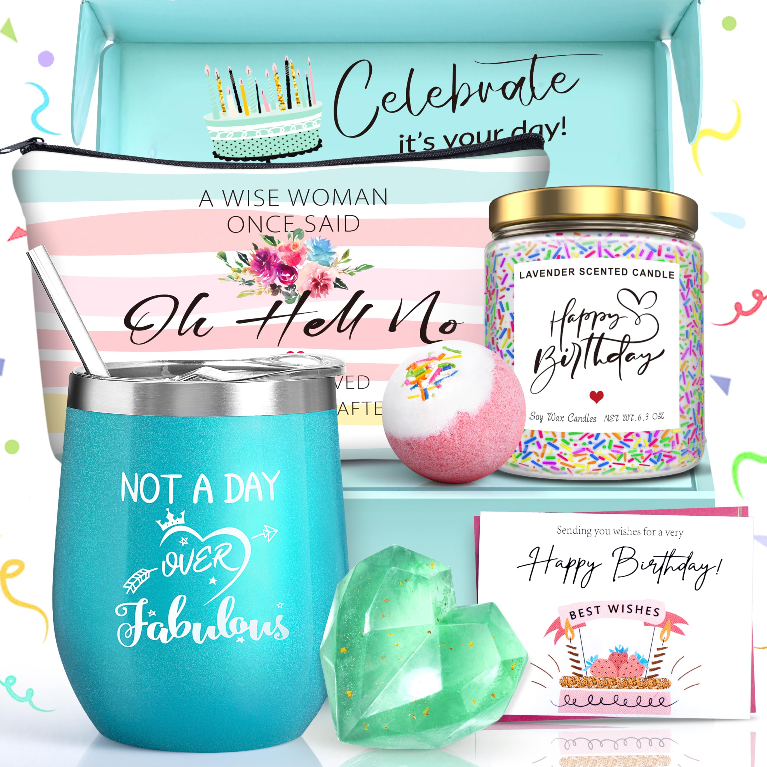 Gifts for Women Birthday Gifts for Women Happy Birthday Gift Basket for Women Birthday Gifts Ideas for Her, Mom, Mother, Sister, Female Best Friends, Coworkers, Daughter