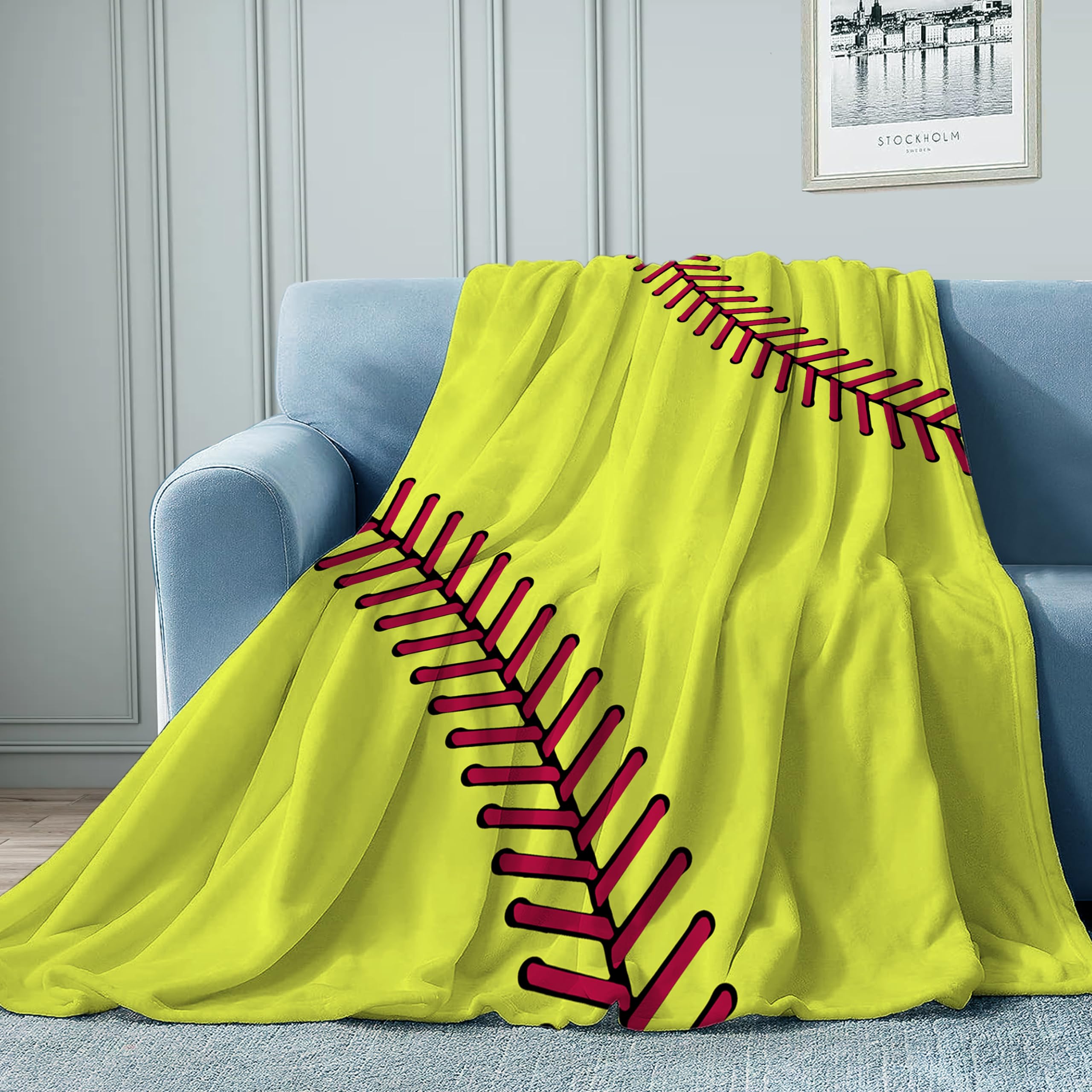 Softball Blanket for Girls, Softball Gifts for Girls 8-12, Soft Fuzzy Softball Throw Blankets, Softball Birthday Gift 50"x40"