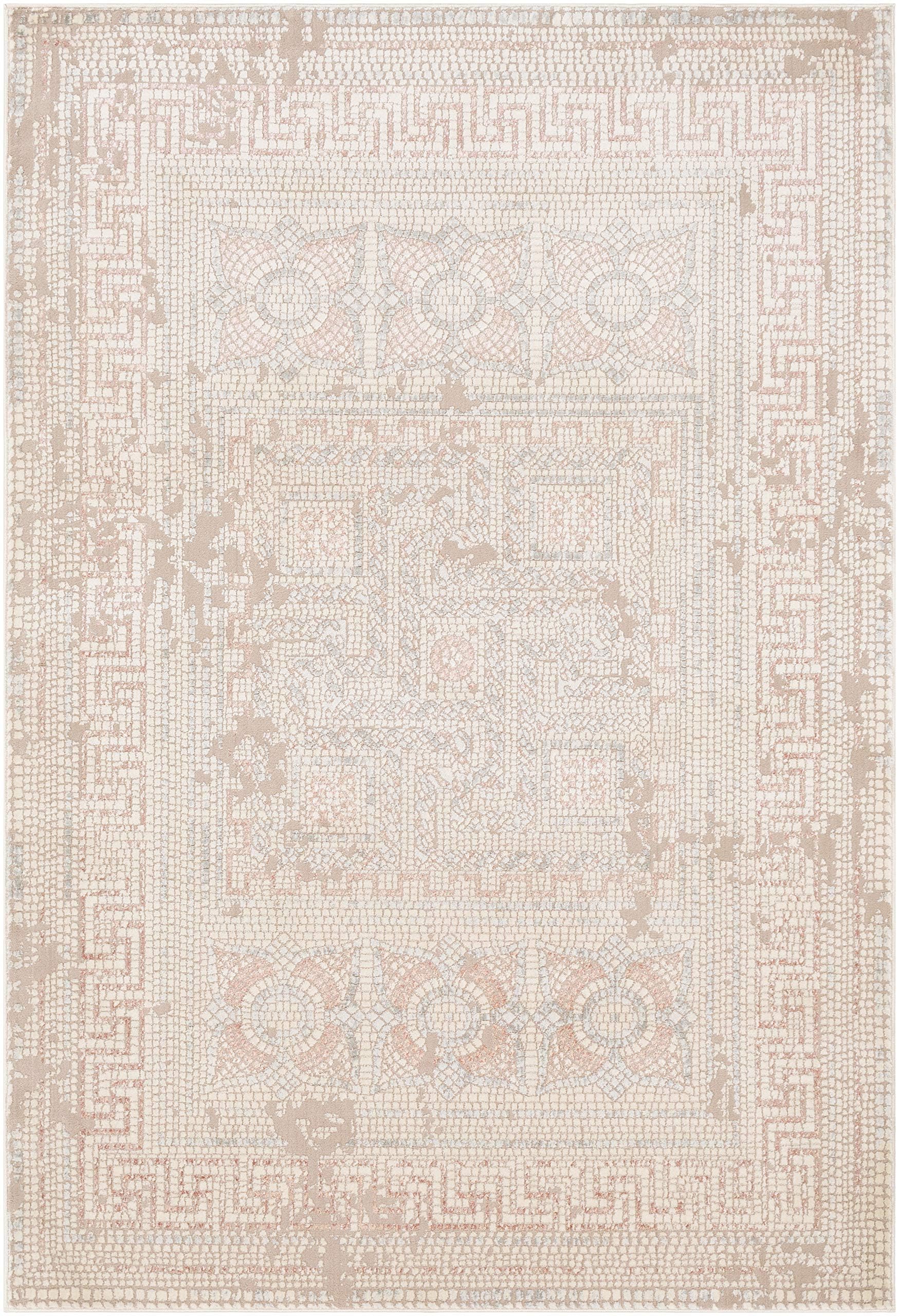 Mark&Day Area Rugs, 5x7 Herblay Global Rose Area Rug, Camel Beige Grey Carpet for Living Room, Bedroom or Kitchen (5'1" x 7'3")