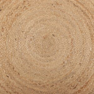 REDEARTH Round Area Rug - Hand Woven Braided 100% Natural Jute - Artisan Made Reversible Boho Jute Rugs for Bedroom - Kitchen - Living Room - Farmhouse - Aesthetic Home Decor (8' Feet - Natural)